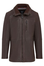 Mens Warm Mid-Length Leather Biker Coat - Sikander