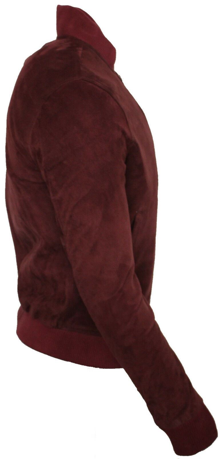 Mens Varsity Soft Suede Leather Bomber Jacket