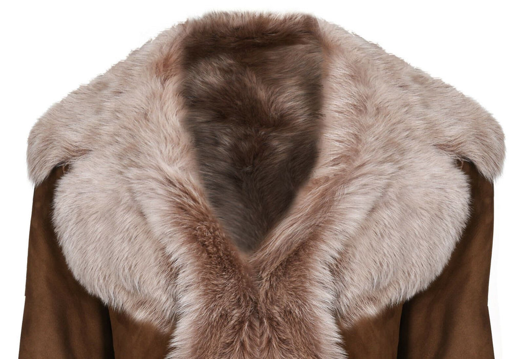 Womens Toscana Sheepskin Suede Trench Coat-Tbilisi