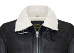 Men's Leather Quilted Biker Puffer Jacket - Brasília