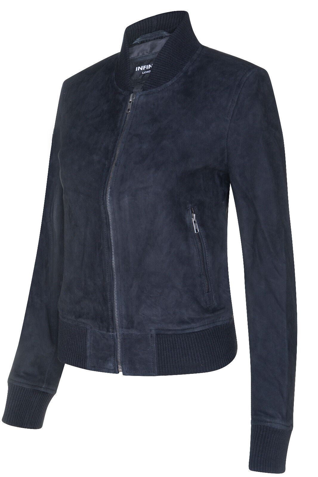 Womens Classic MA-1 Suede Bomber Jacket-Newbury