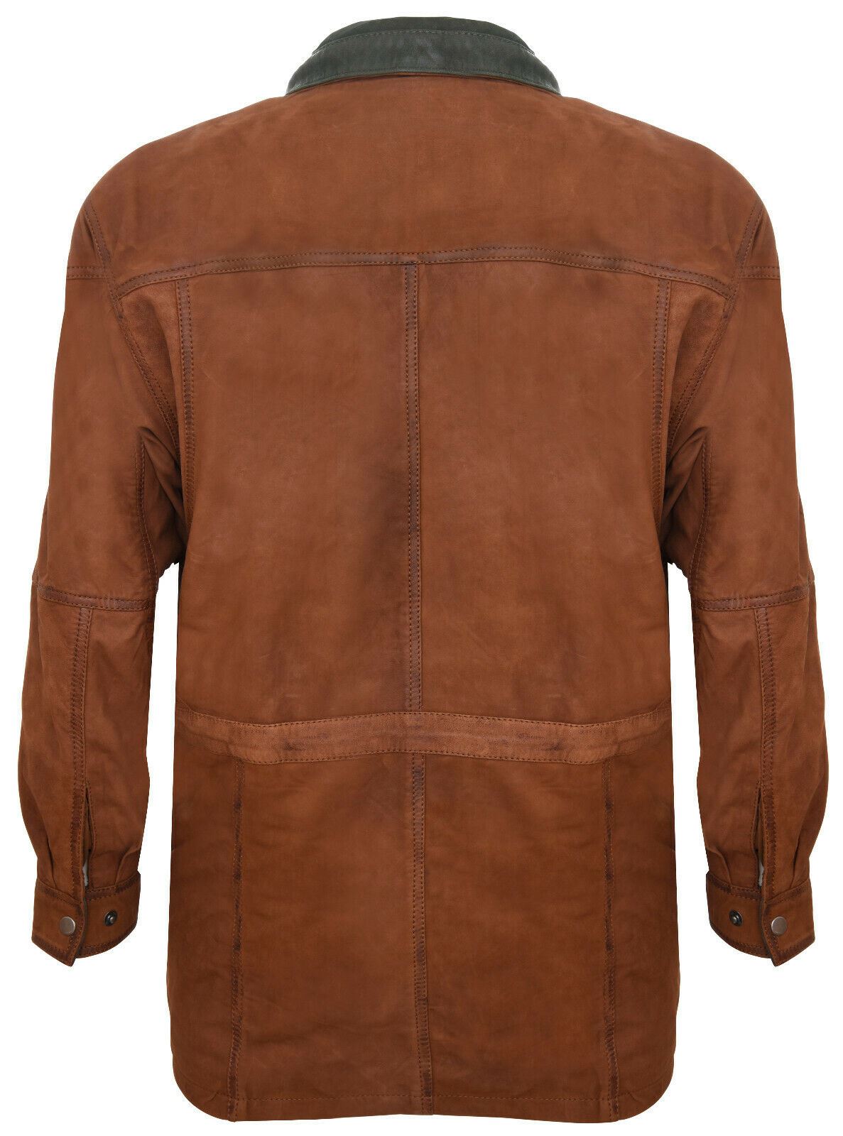 Mens Nubuck Leather Parka Coat-Winnipeg