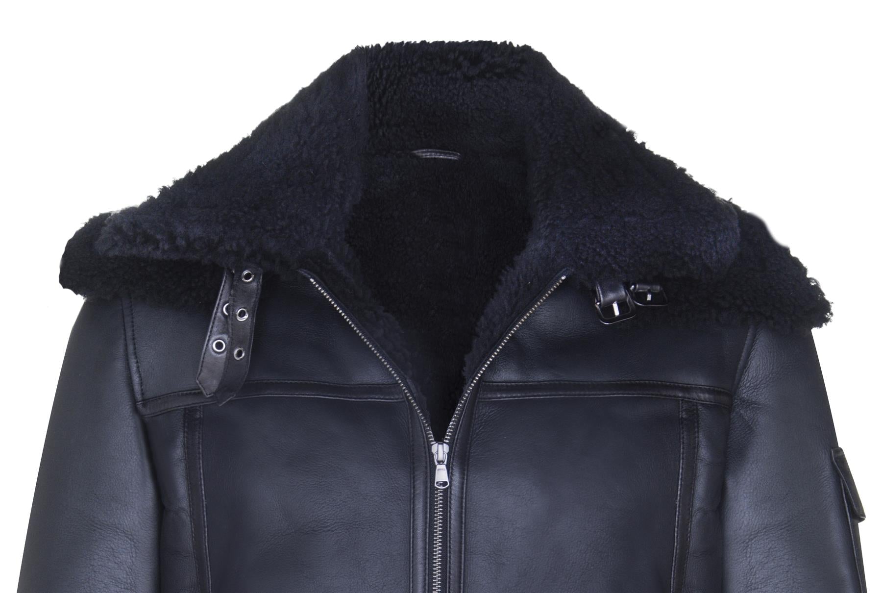 Mens Retro Biker Sheepskin Jacket-Avignon