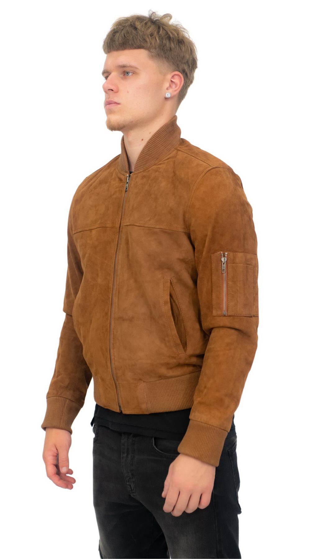Mens Goat Suede MA-1 Bomber Jacket-Auckland