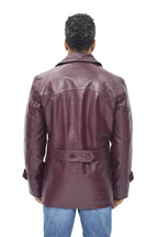 Mens Cowhide Leather Peacoat-Krakaw