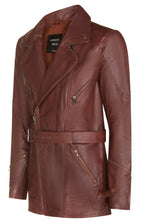 Mens Cross Zip Mid-Length CE Armour Biker Jacket