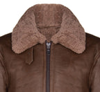 Mens B3 WW2 Sheepskin Leather Flying Aviator Jacket-Houston