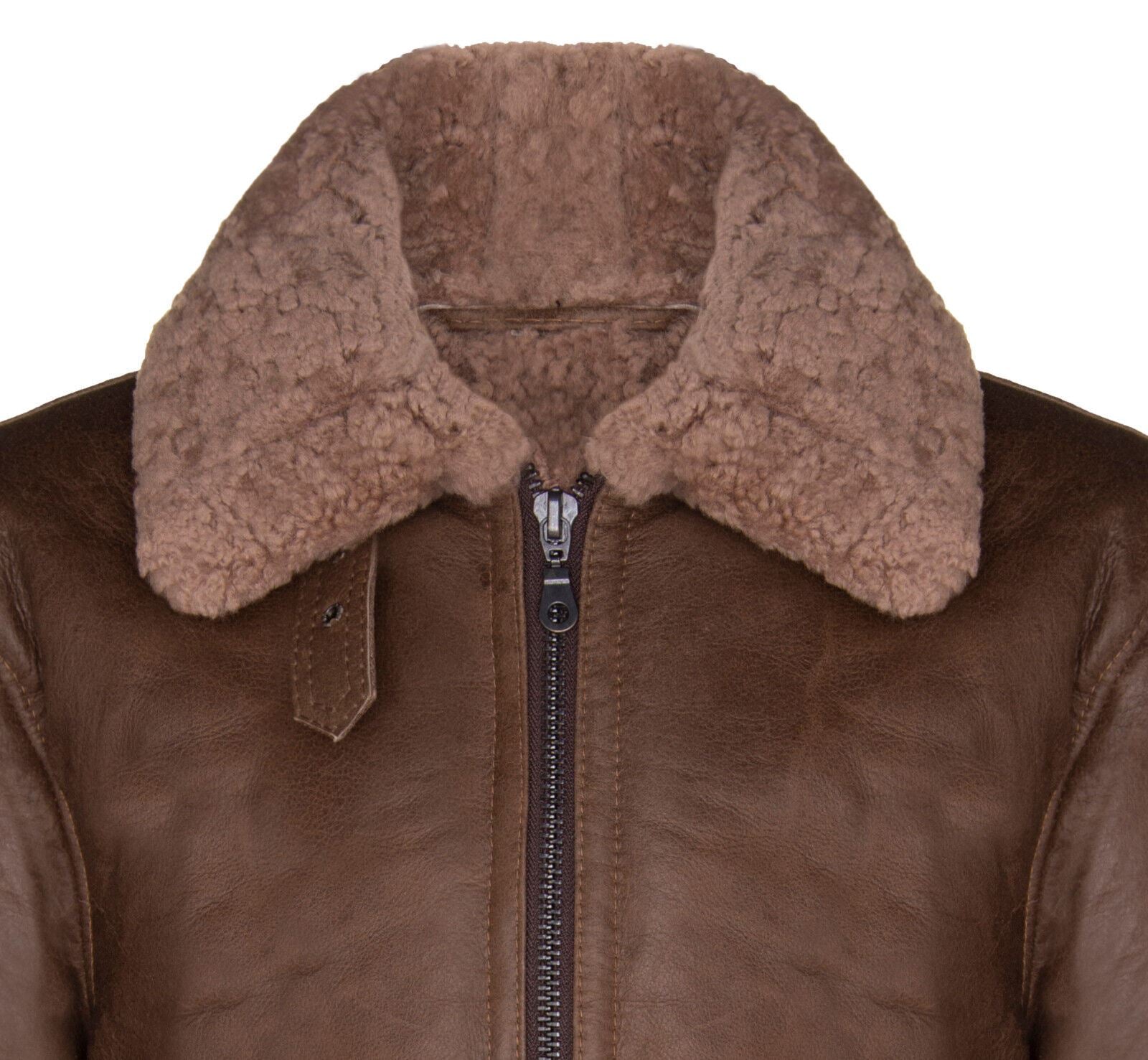 Mens B3 WW2 Sheepskin Leather Flying Aviator Jacket-Houston