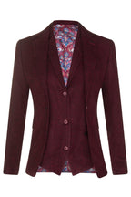 Womens 1920s  Wine Wool Classic Vintage Retro Blazer