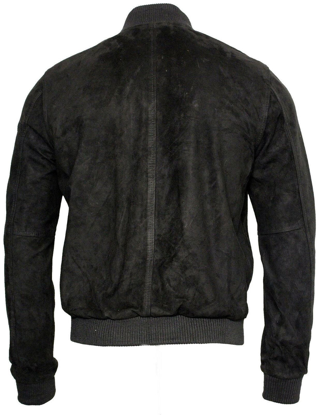 Mens Varsity Soft Suede Leather Bomber Jacket