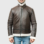 Men’s Brown B-3 Bomber Leather Jacket