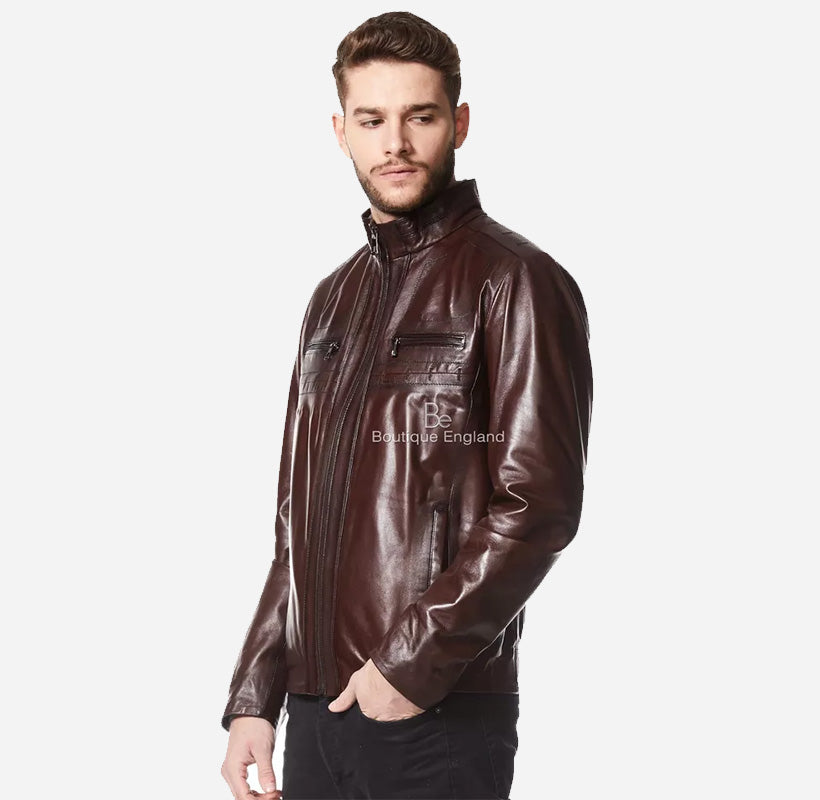 WANSFORD Men's Leather Racer Jacket Premium Leather Jacket