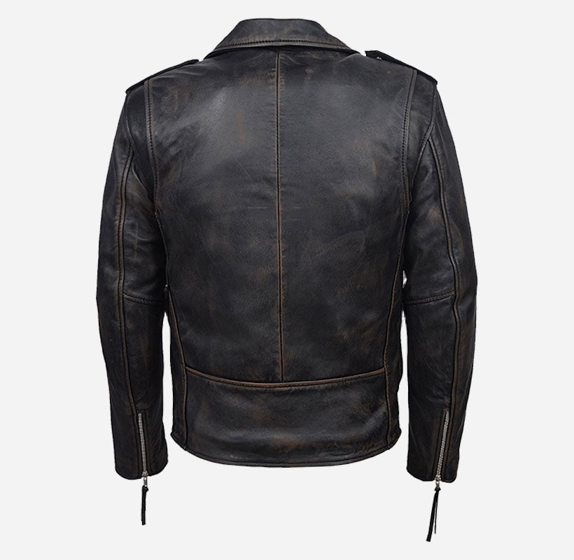 Stylish Motorcycle Leather Jacket-Mens Handmade Real Distressed Biker Leather Jacket-Mens Leather Jacket-Leather Jacket Men-Gift For Him