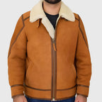 Men’s Brown B-3 Bomber Leather Jacket