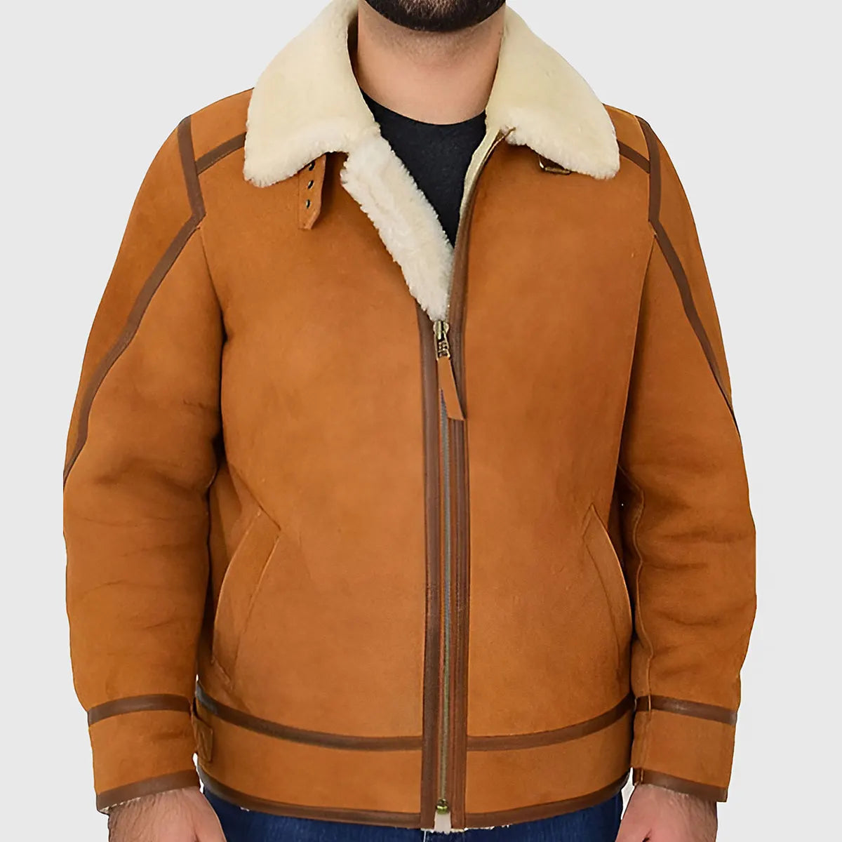 Men’s Brown B-3 Bomber Leather Jacket