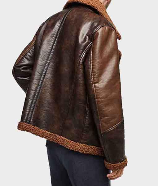 Men’s Dark Brown Shearling Leather Jacket