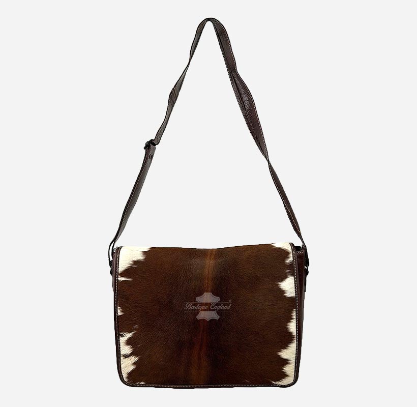 Unisex Hair on Hide Leather Crossbody Satchel Bags