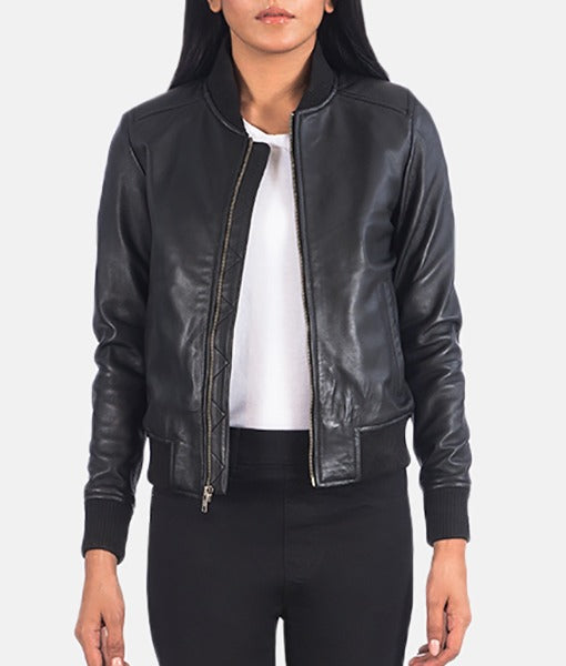 Women’s Classic Bomber Leather Jacket