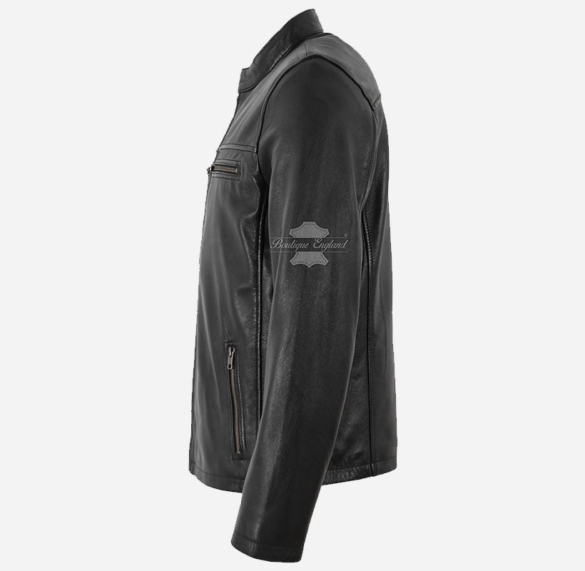 BRUISER Men's Leather Racer Jacket