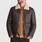 Men’s Brown B-3 Bomber Leather Jacket