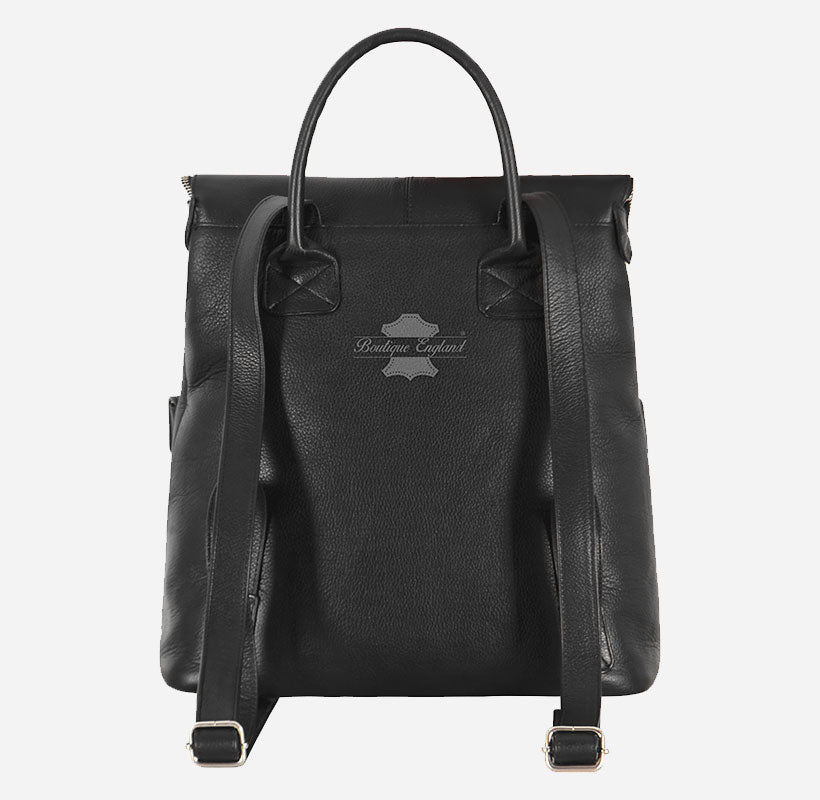 Women's Leather Backpack Leather Rucksack Black
