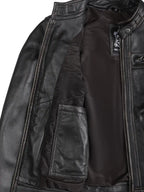 Diamond Women Rub Off Brown Leather Jacket