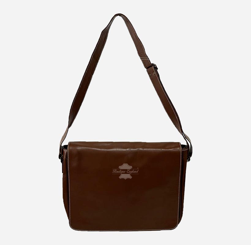 Unisex Leather Crossbody Laptop Satchel Bags