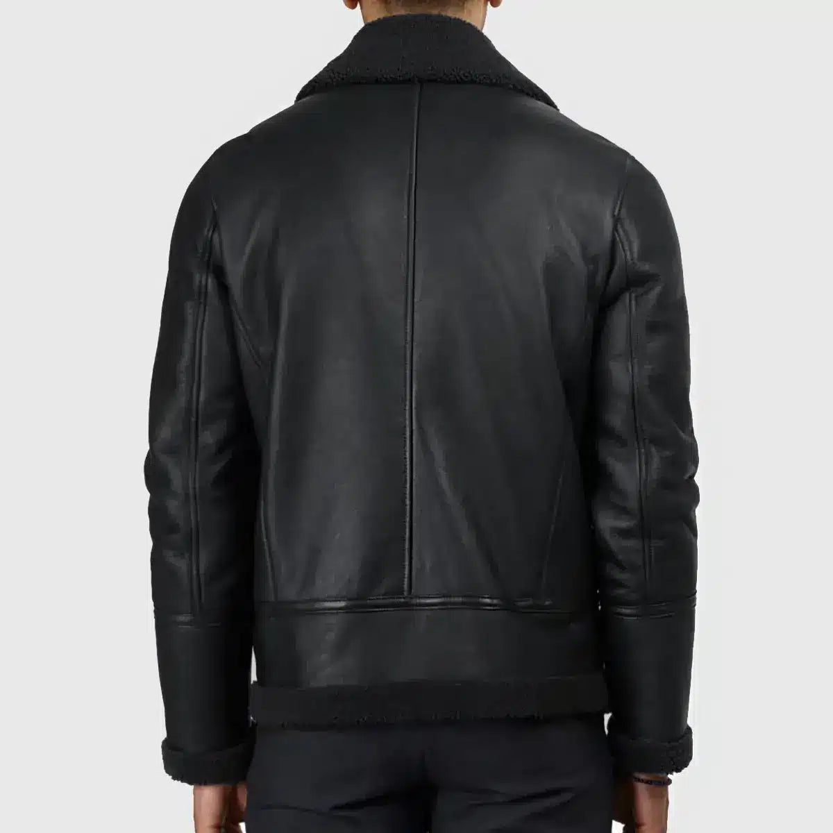 Carter Men’s Black B-3 Bomber Leather Jacket