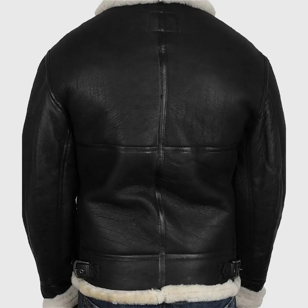 Connor Men’s Black B-3 Bomber Leather Jacket