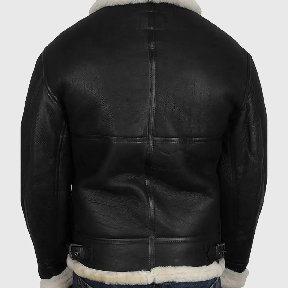 Connor Men’s Black B-3 Bomber Leather Jacket