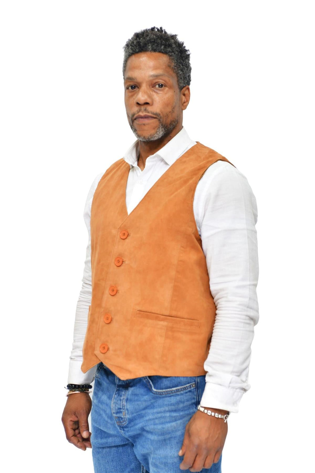Mens Classic Goat Suede Leather Waistcoat-Norwich