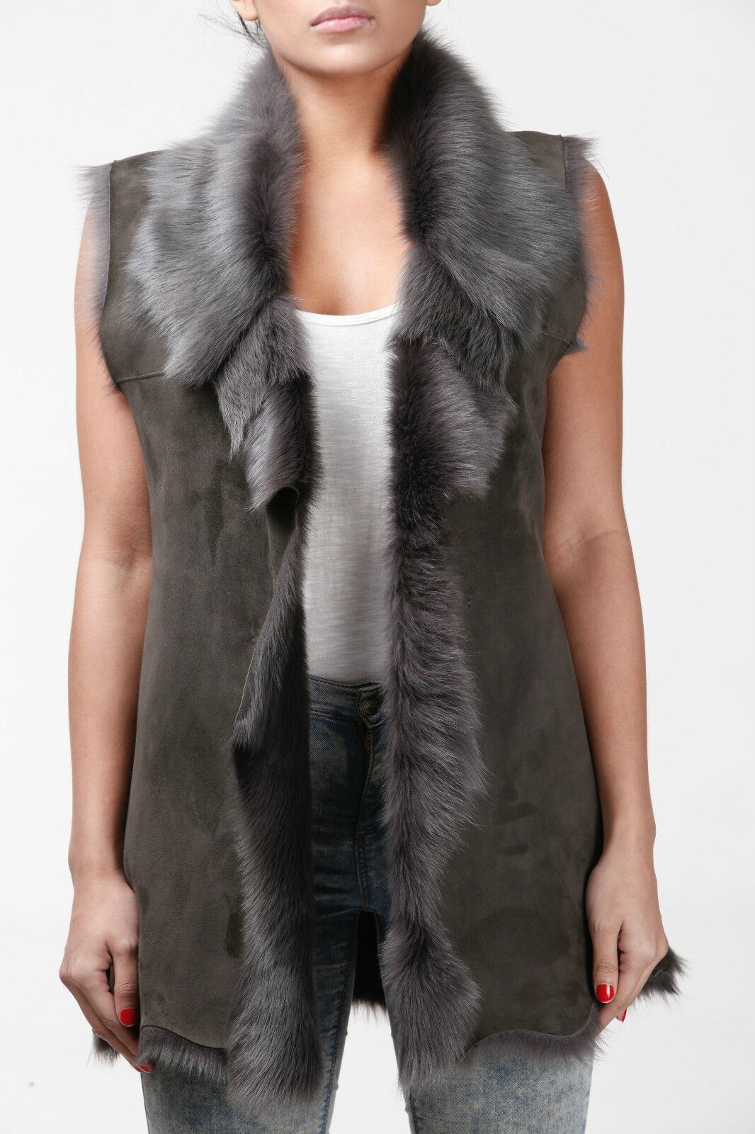 Women's Toscana Sheepskin Long Gilet-Sorocaba