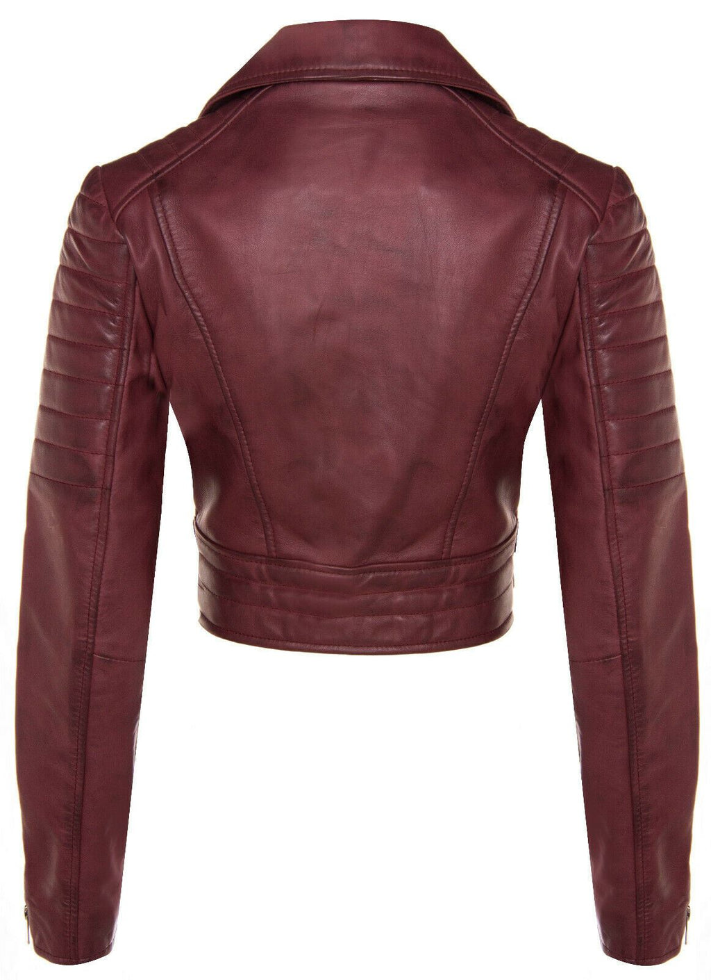 Womens Brando Cropped Leather Jacket-Longtown