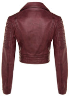 Womens Brando Cropped Leather Jacket-Longtown