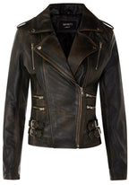 Womens Leather Brando Biker Jacket - Orlando