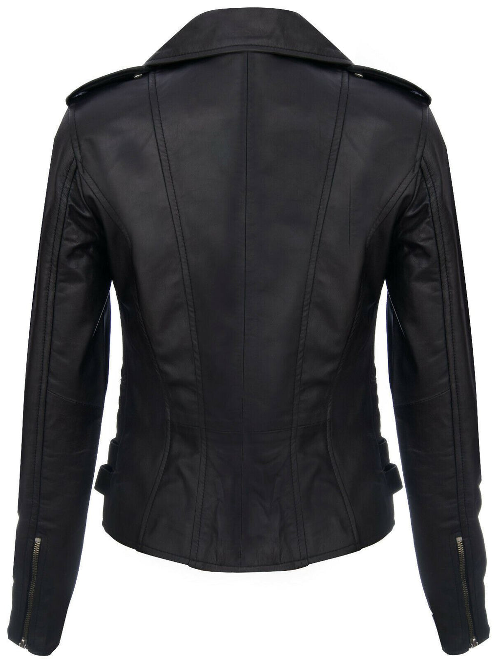 Womens Leather Brando Biker Jacket-Loddon