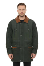 Mens Nubuck Leather Parka Coat-Winnipeg