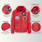 Mens Top Gun A2 Leather Bomber Jacket-San Diego