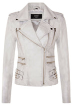 Womens Leather Brando Biker Jacket - Orlando