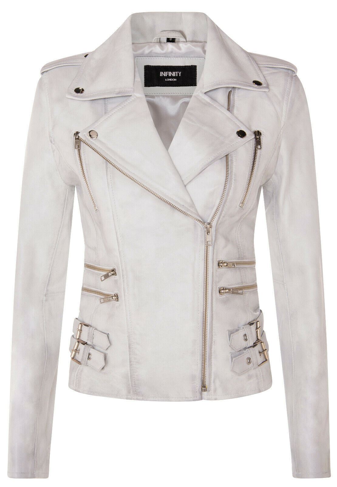 Womens Leather Brando Biker Jacket - Orlando