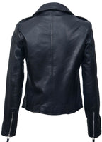 Womens Smart Leather Biker Jacket-Matlock