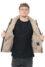 Mens Retro Pilot Sheepskin Leather Biker Jacket-Bogota