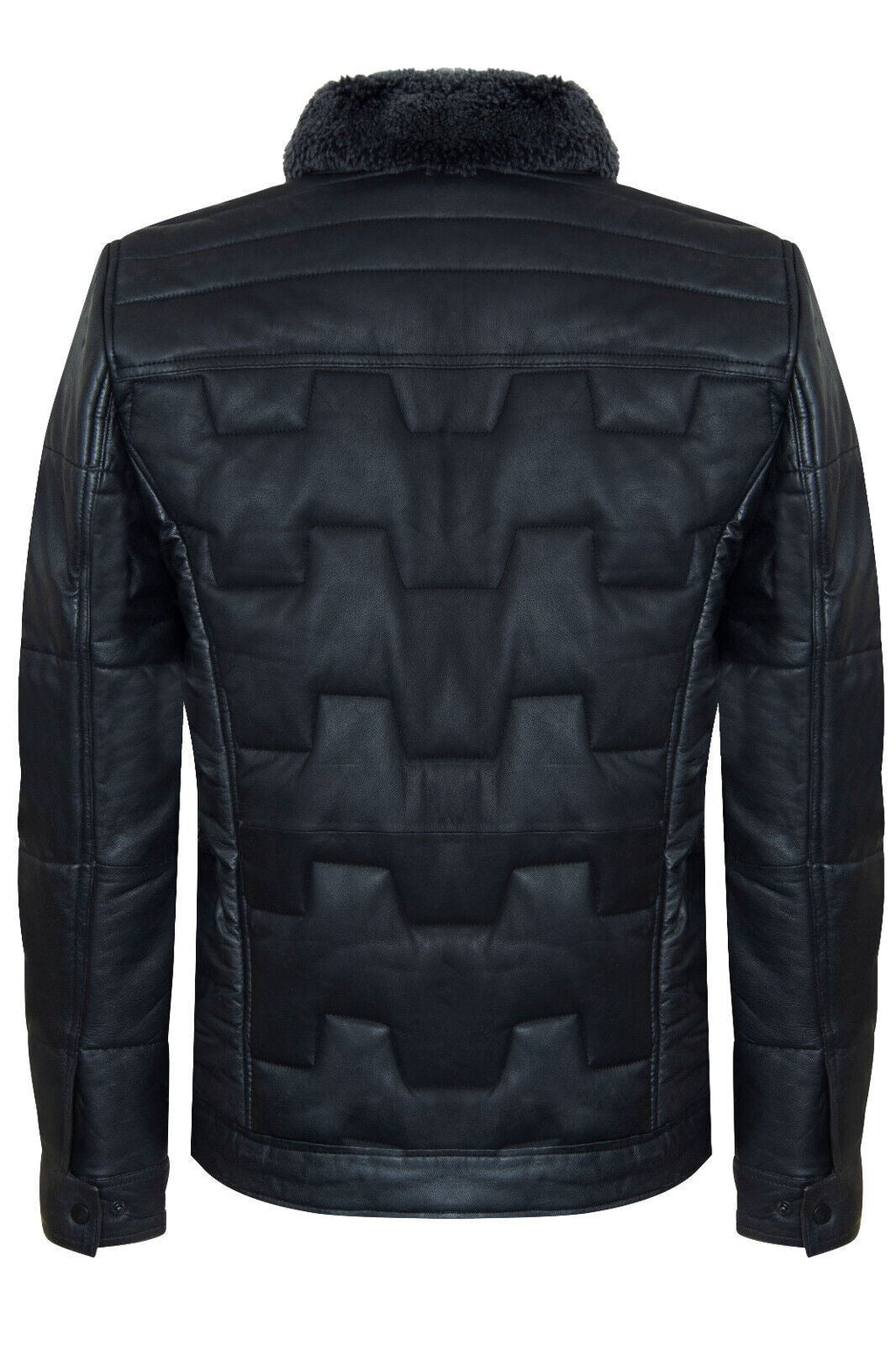 Mens Leather Quilted Puffer Biker Jacket - Thornton