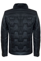 Mens Leather Quilted Puffer Biker Jacket - Thornton