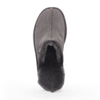 Men's Genuine Sheepskin Grey Suede Mule Winter Warm Non-Slip - Highland