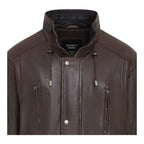 Mens Soft Italian Leather Parka Coat-Winnipeg