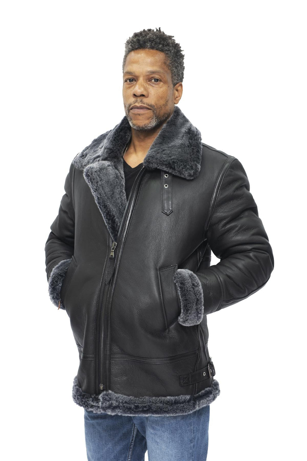 Mens B3 Aviator Flying Sheepskin Jacket-Alhambra