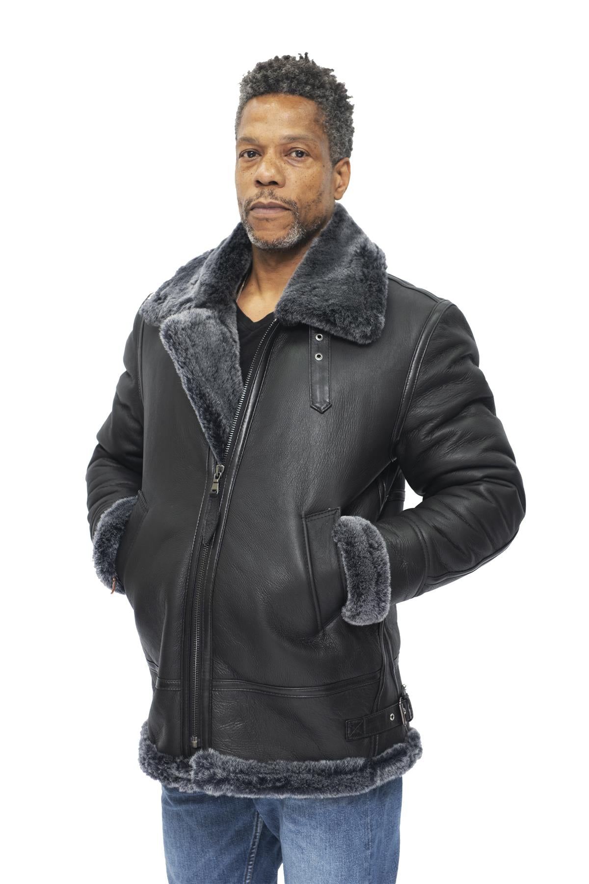 Mens B3 Aviator Flying Sheepskin Jacket-Alhambra