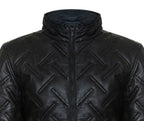 Mens Quilted Leather Bomber Jacket - Taunton