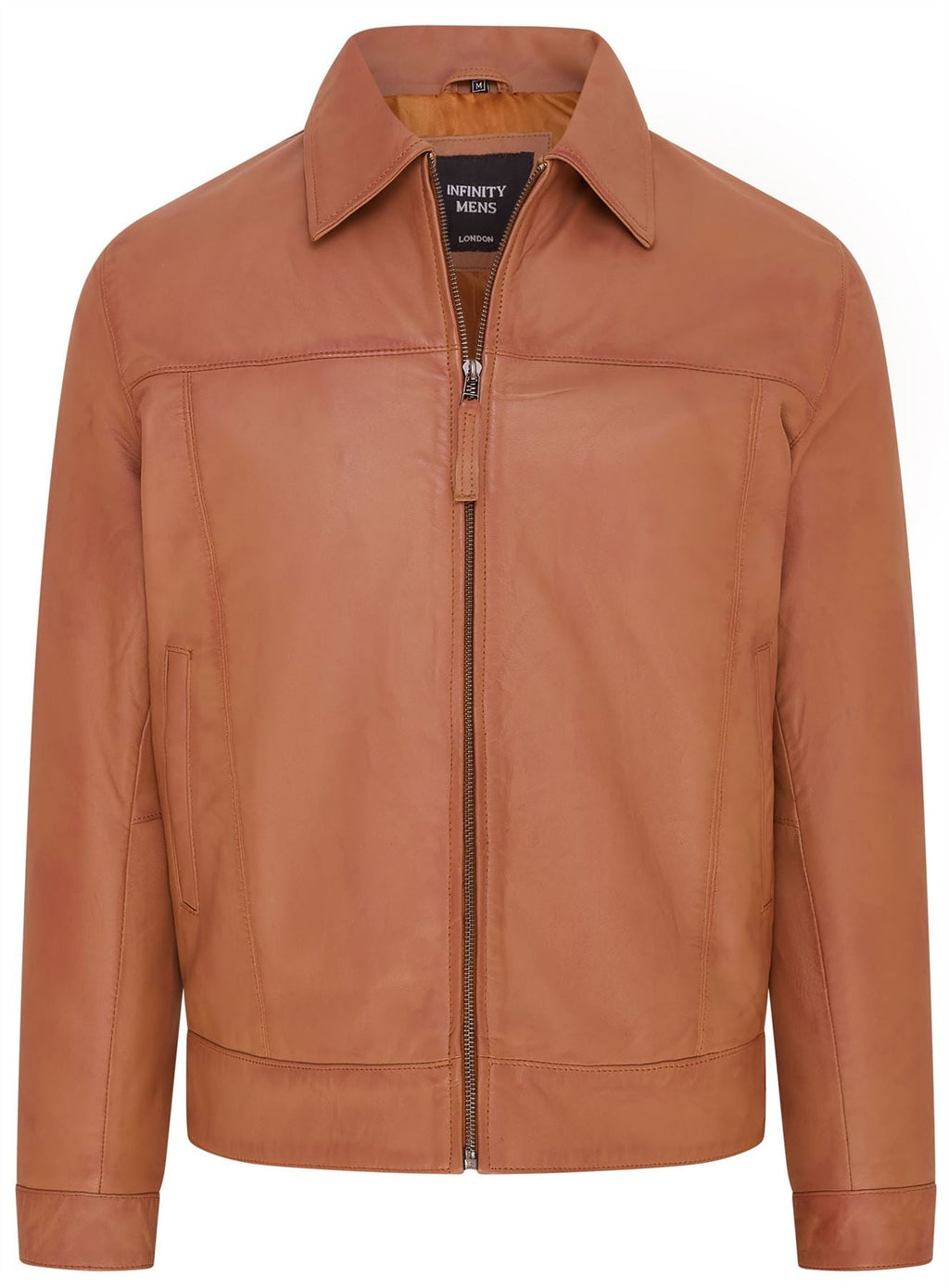 Mens Retro Classic Leather Harrington Biker Jacket - Drammen